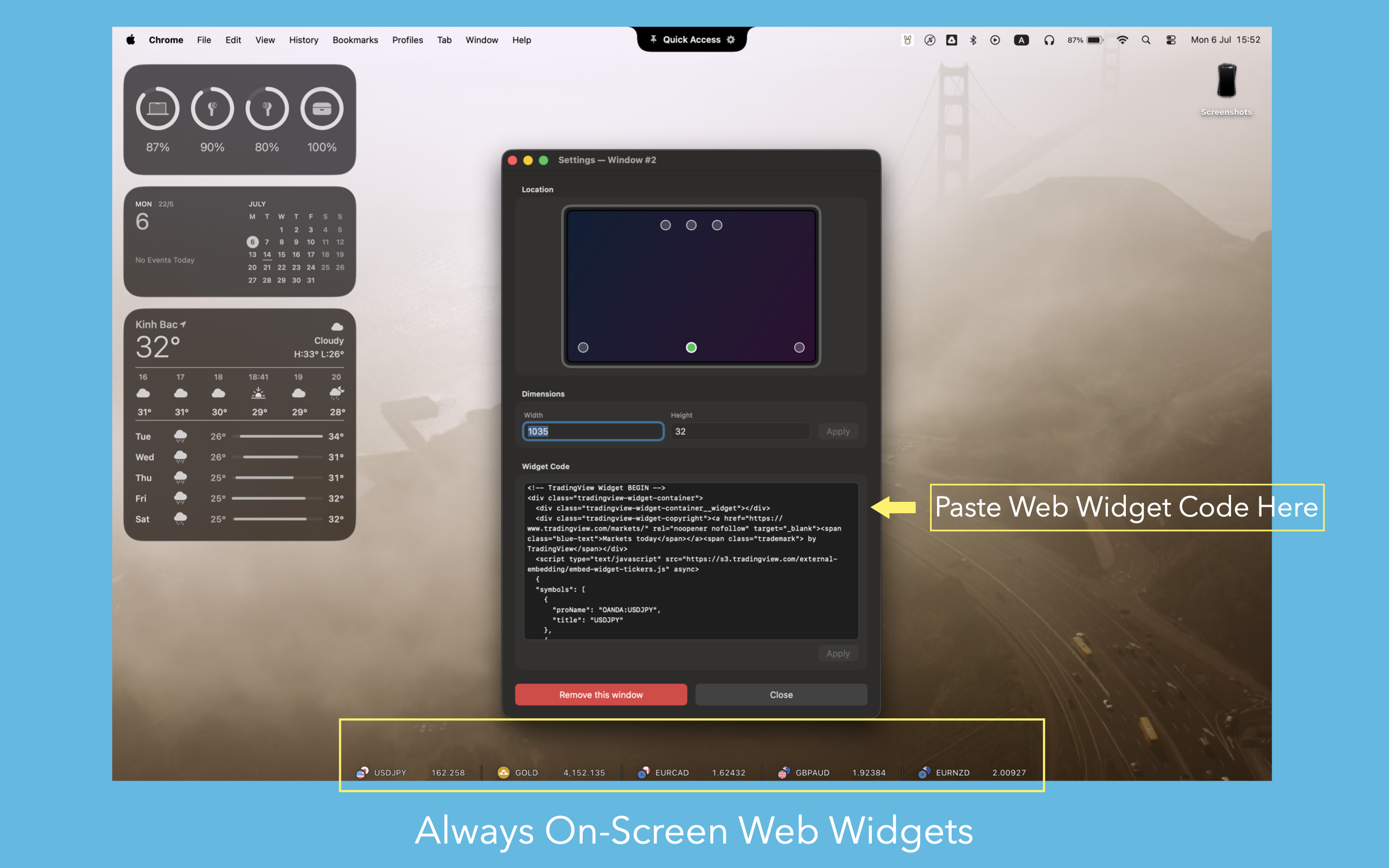 Minz screen edge layout customizable setup showing multiple dock-like widgets
